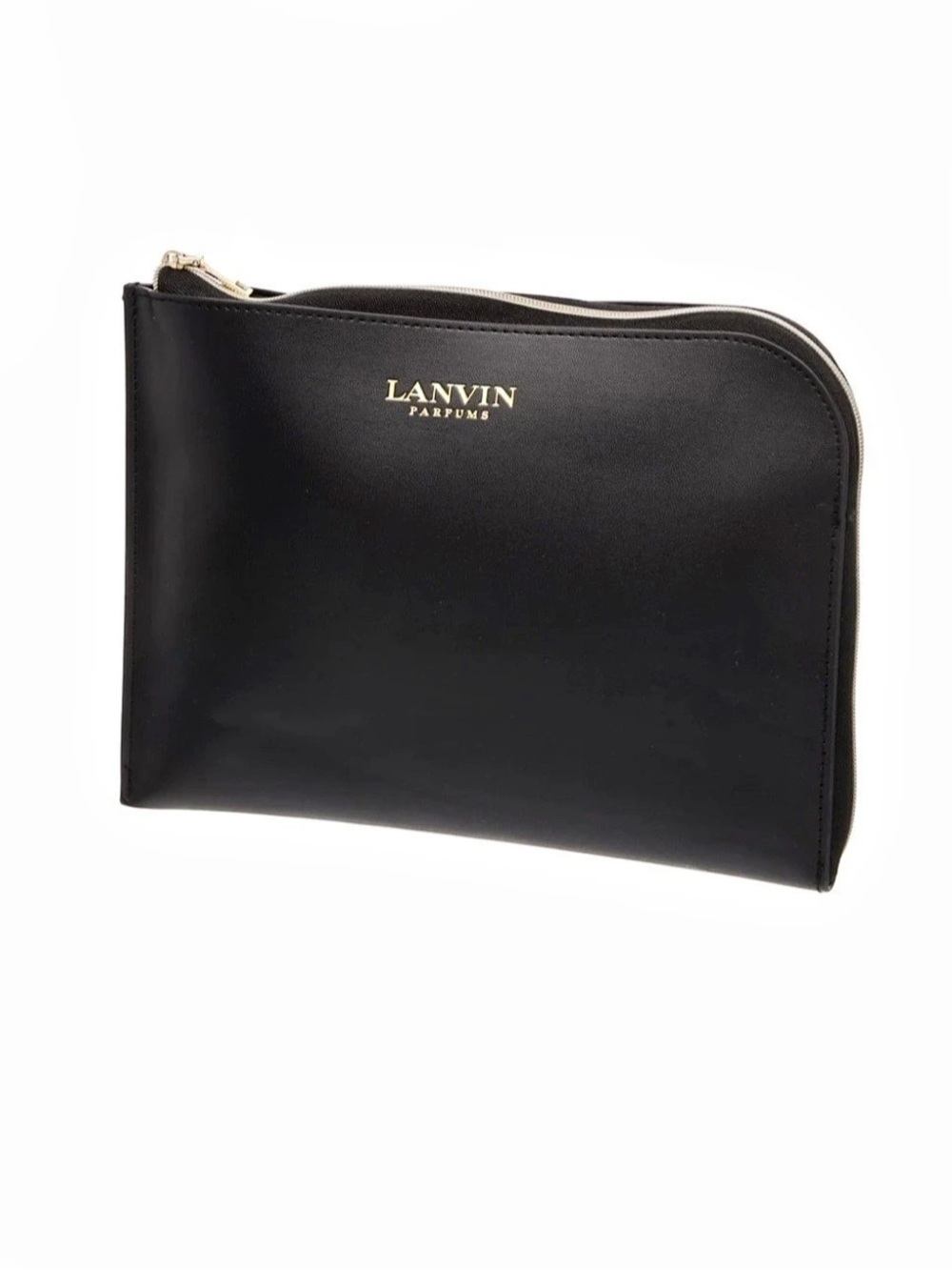 Lanvin Parfums black zip travel pouch originally created exclusively for Turkish